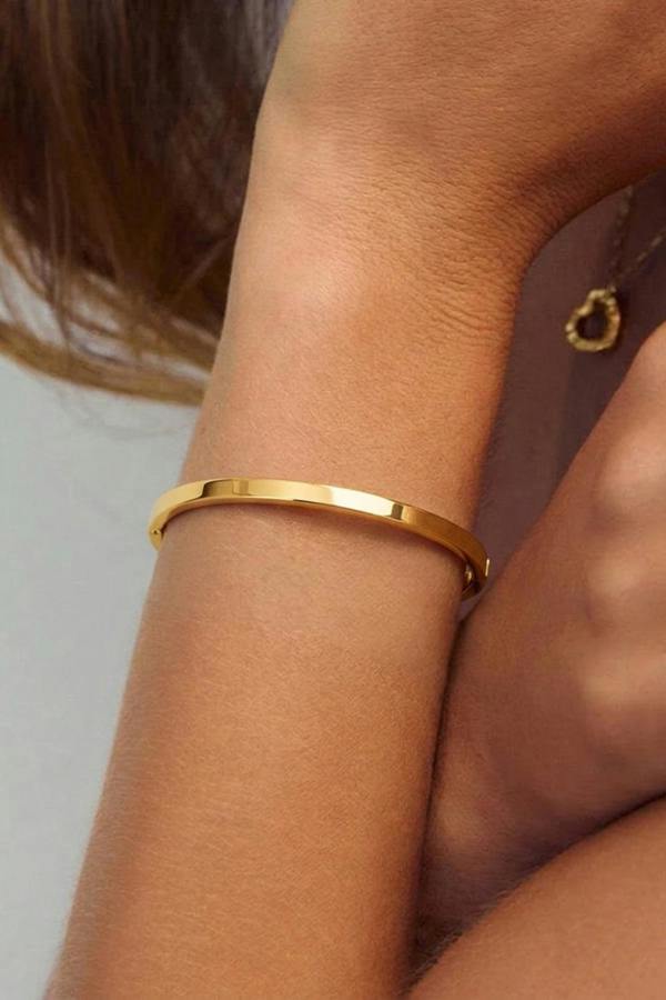 Gold Plated Oval Bangle