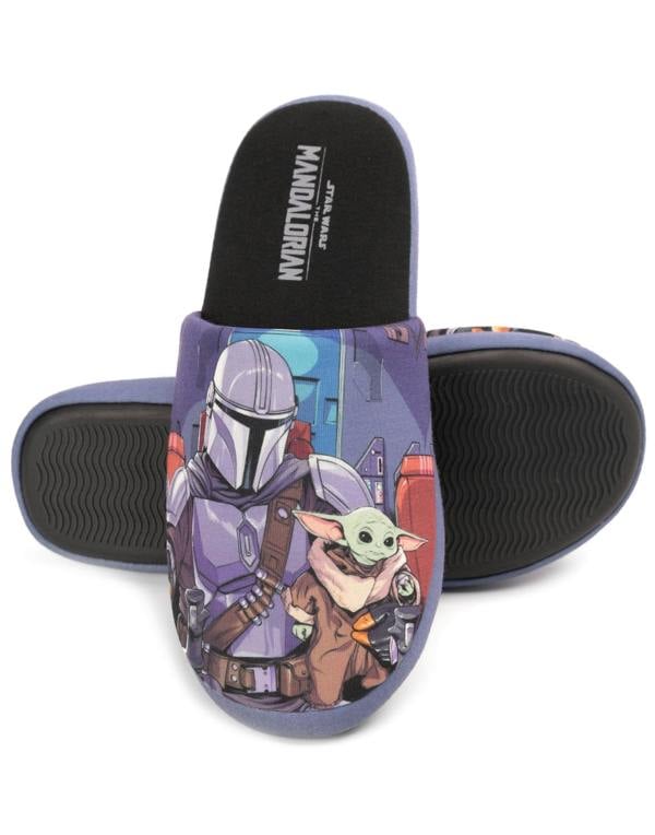 Star Wars Mens Black Mandalorian Mule Slippers