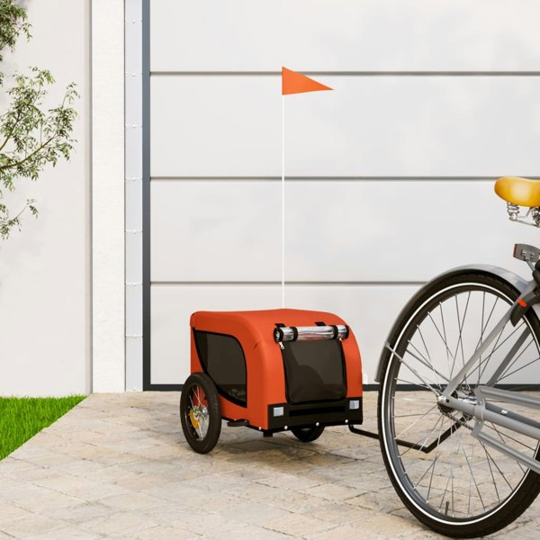 Berkfield Dog Bike Trailer Orange and Black Oxford Fabric and Iron