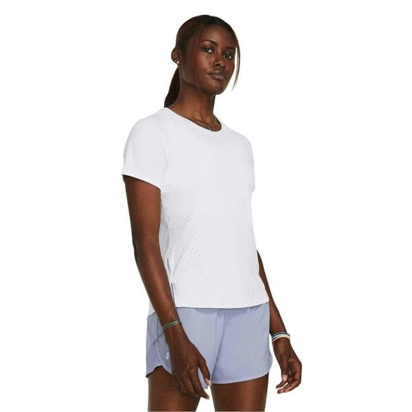 Under Armour Womens/Ladies Launch Crew Neck Regular T-Shirt - White/Reflective - 