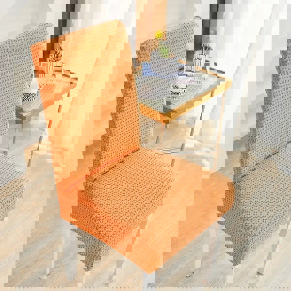 Anyseat Chair Cover Orange Micro Knitted Design with Elastic Material for Dining Room Kitchen Wedding Hotel Banquet Restaurant