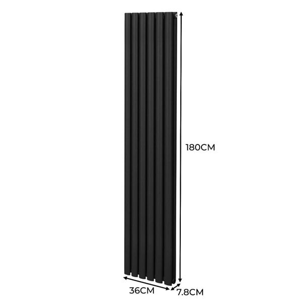 Monstershop Oval Column Radiator – 1800mm x 360mm – Black