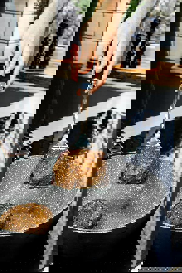 MasterClass 5pc Stainless Steel Utensil Set with Cooking Spoon, Slotted Spoon, Slotted Turner, Ladle and Utensil Holder