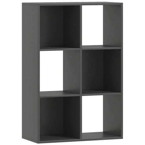 Wyld Haus Vasutte Wooden Black 6 Cube Storage Bookcase
