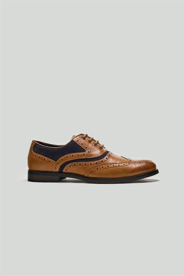 House of Cavani Boys Russel Tan/Navy Shoes