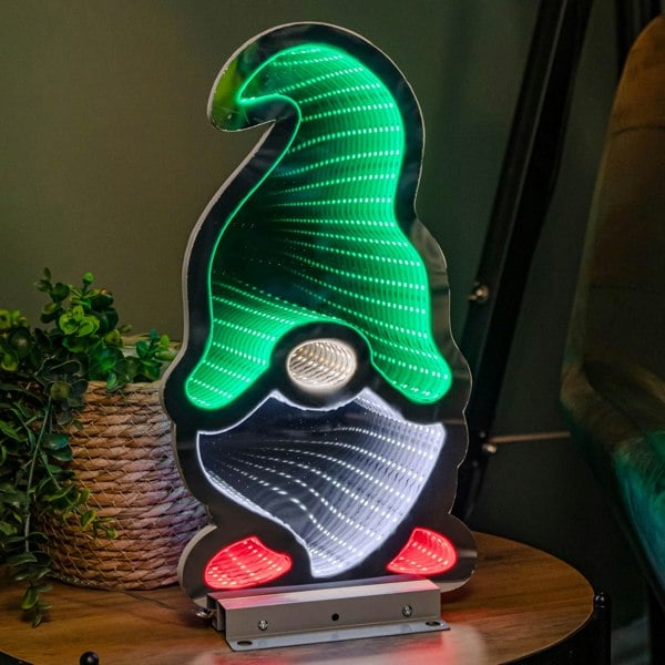 Samuel Alexander 40cm Infinity Gonk with Hat on Metal Base with Green, White and Red LEDs