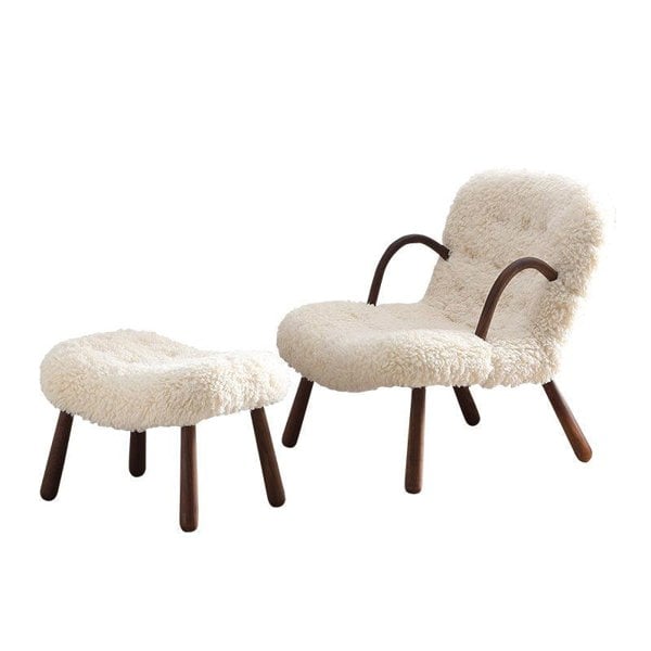 Philip Arc Sheepskin Armchair And Ottoman-Weilai Concept-Weilai Concept