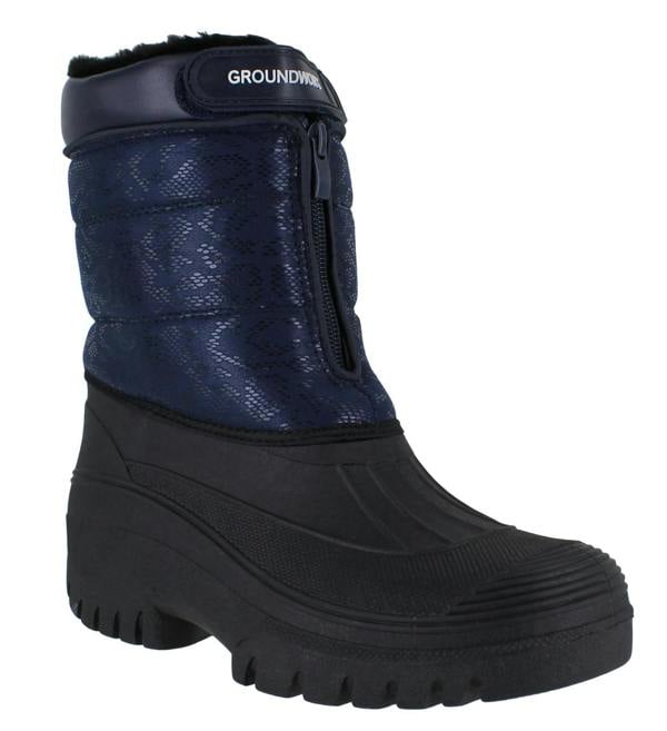 GroundWork Womens Mucker Stable Yard Winter Snow Zip Up/Touch Fasten Boots Wellies
