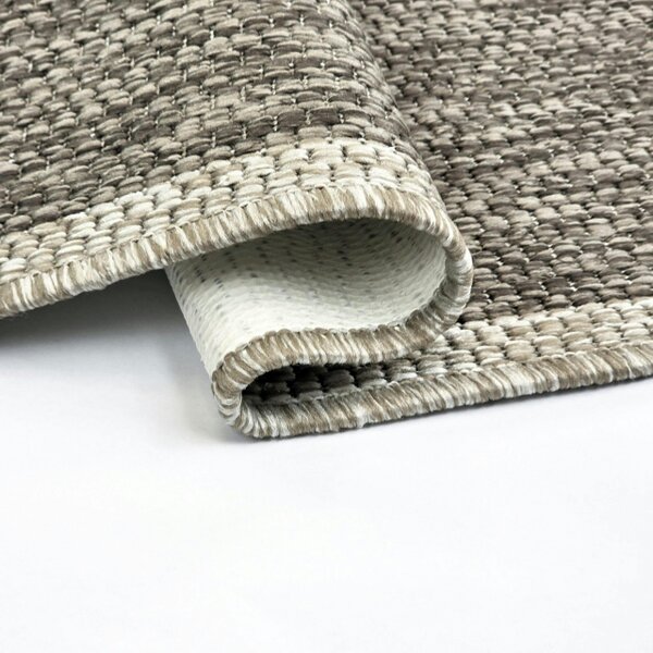 Viva Rugs Taupe Brown Beige Geometric Runner Rug Non-Slip Flat Weave Kitchen Hallway Carpet