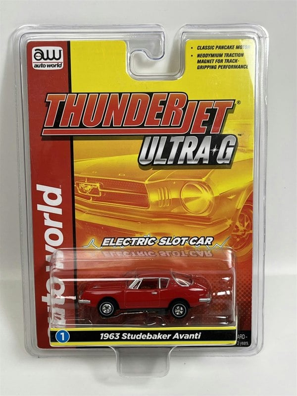 Auto World Slot Cars 1963 Studebaker Avanti Red Thunderjet Ultra G HO Slot Car Auto World SC367-1