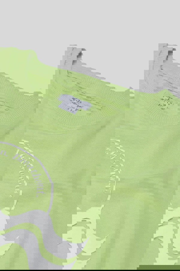 ENORSIA Raw Edge Chest Print Sweatshirt