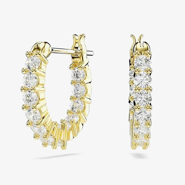 Swarovski Matrix Vittore Gold Tone Plated White Zirconia Hoop Earrings 5733398