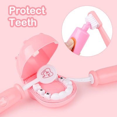 deAO Toys Kids Role Play Dentist Surgeon Vet Medical Light and Sound Electronic Stethoscope Lab Coat Cap Play Medical Equipmen