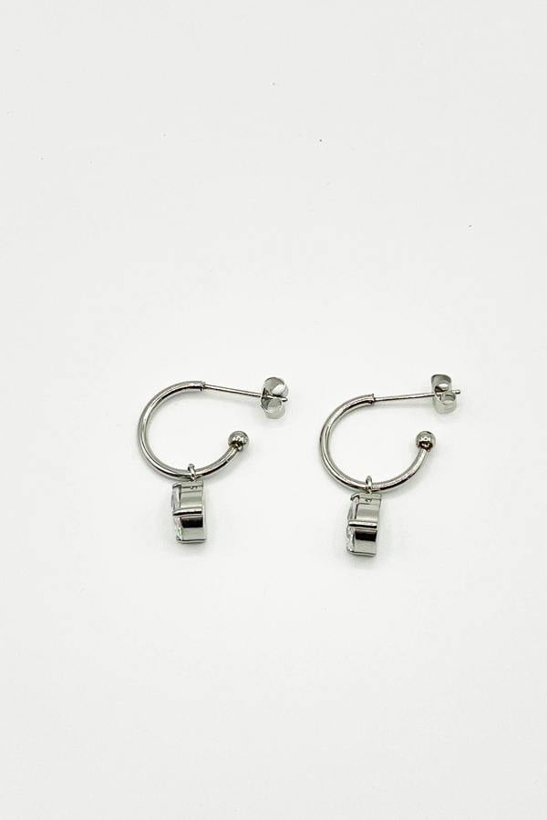 SVNX Rhinestone Teardrop Earrings in Silver - Gift Boxed