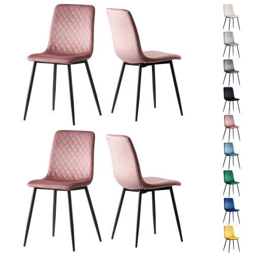 Set of 4 Velvet Fabric Dining chairs Lexi