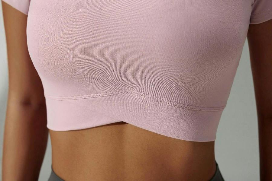 Anniou Short Sleeve Yoga Crop Top