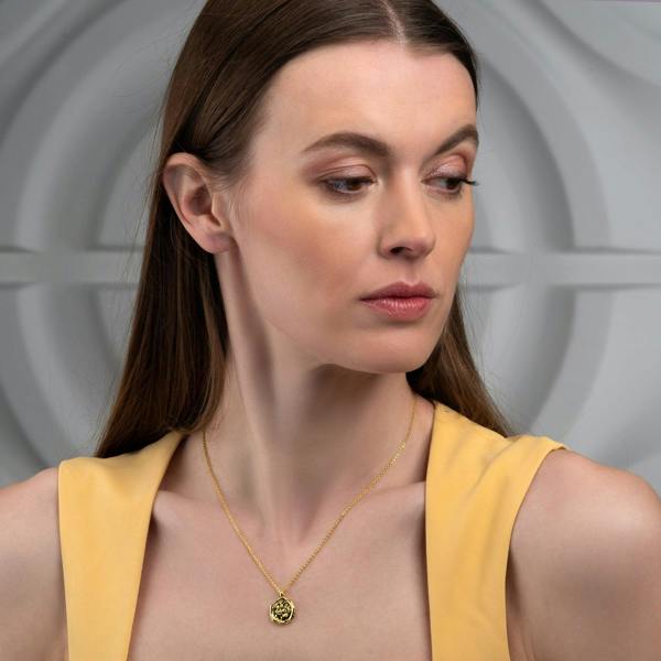 Gold Plated Organic Evil Eye Pendant Necklace for Women - namana.london