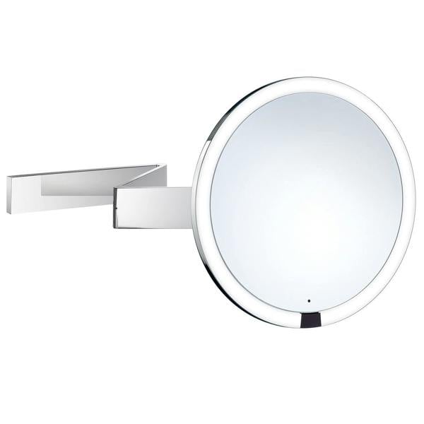 Polished chrome LED shaving/makeup mirror
