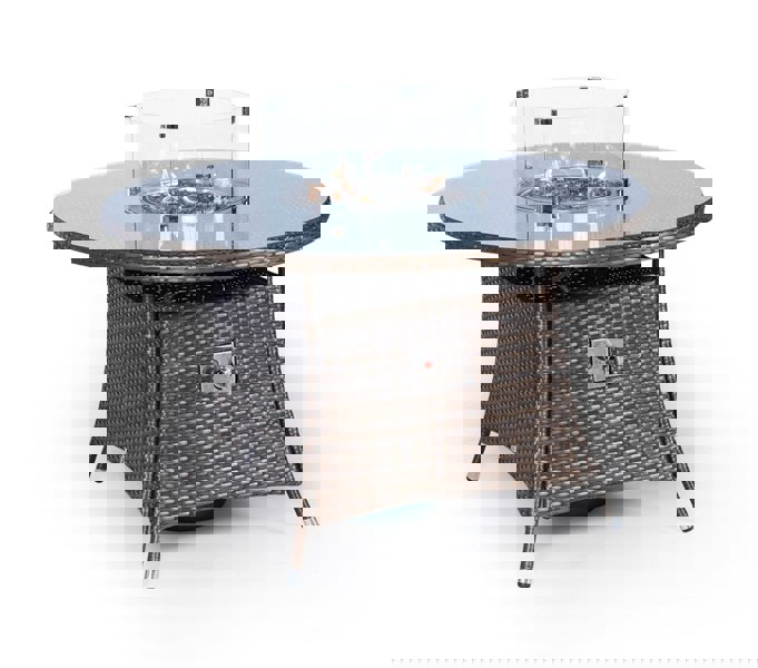 Giardino Fire Pit 4 Seater Round Rattan Dining Table