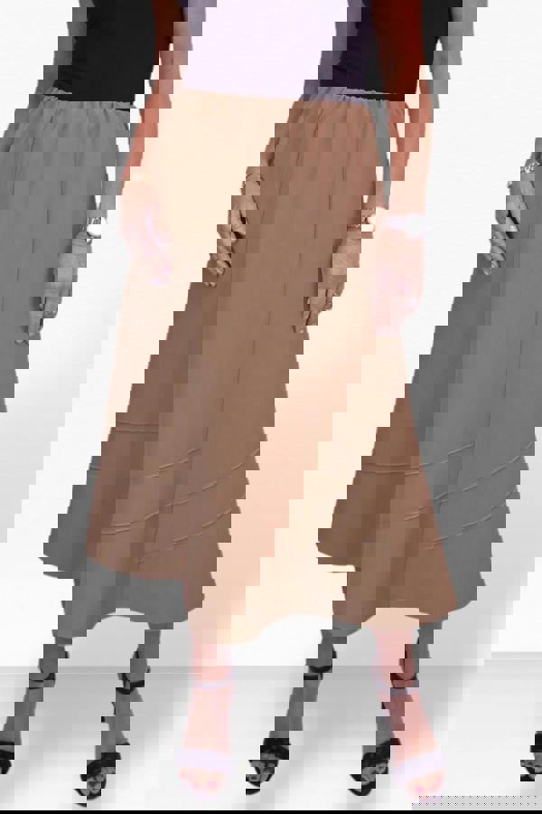 Paulo Due Women's Smart Elasticated Waist Flared Swing Skirt