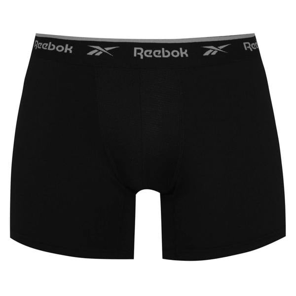 Reebok Mens Logo Boxer Shorts (Pack of 3) - Black/White/Grey - 