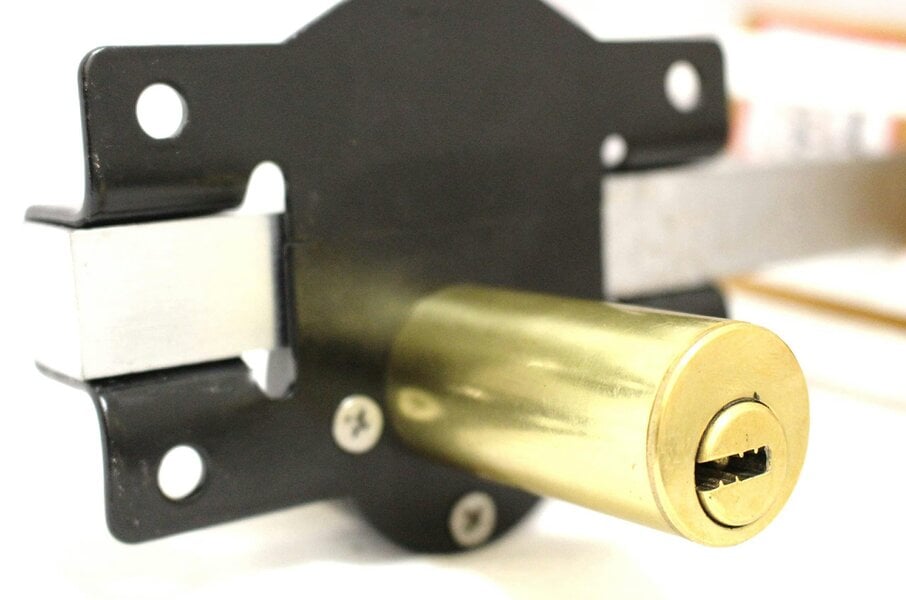 Haven Heritage ® 50mm Long Throw Gate Lock Double Locking Locking from Both Sides, gate Locks for Wooden Gates 5 Keys Stainless Steel