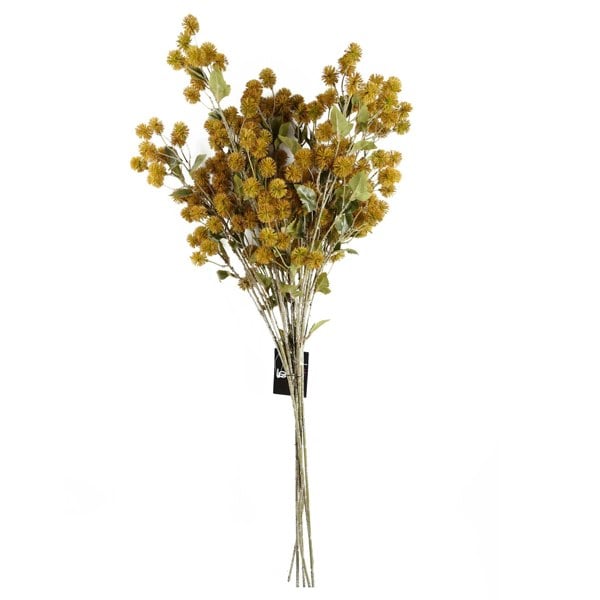 Leaf Pack of 6 x 85cm Craspedia Stem Yellow Artificial