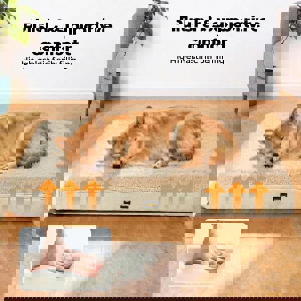 Skylos Dog Bed Washable Pet Cushion Cage Mattress Crate Mat Non Slip Soft Fleece