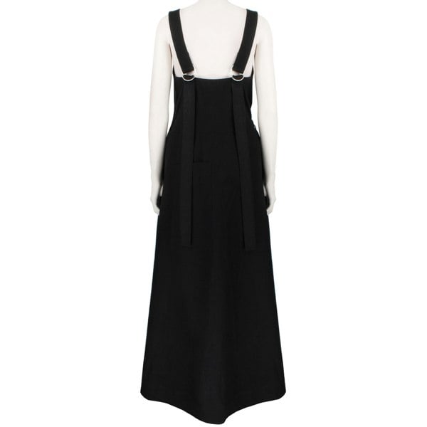 Raey long day dress in a luxurious black twill cotton