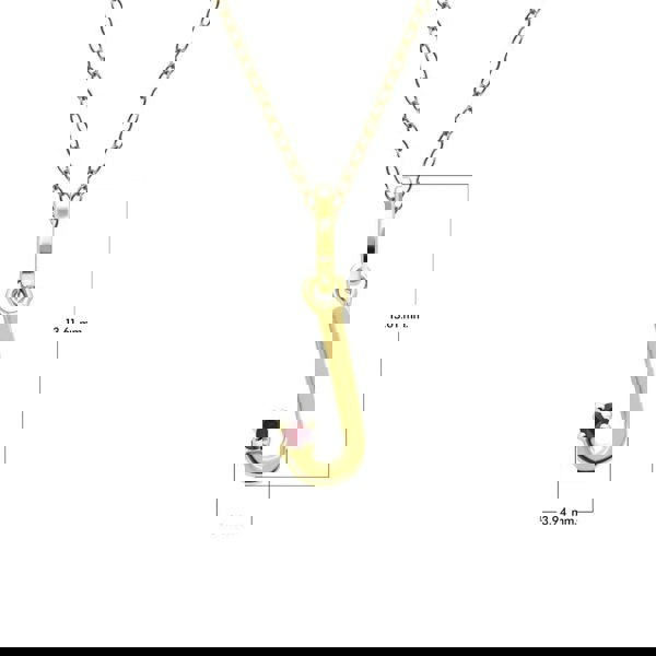 Gemondo Initial Ruby Letter Necklace In 9ct Yellow Gold