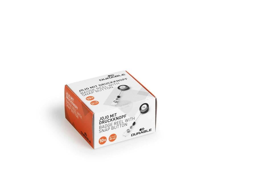 Durable Secure Retractable Clip Badge Reel for ID Cards & Keys | 10 Pack | Black