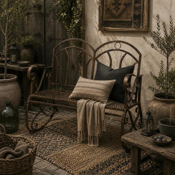 Wyld Haus Lesu Metal Bronze Iron Garden Outdoor Rocking Chair