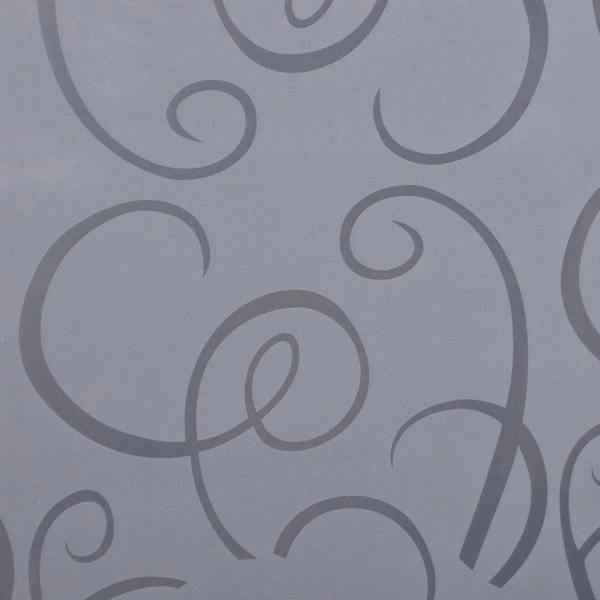 Blue-gray patterned fabric panel with swirling line design for cube storage organizer