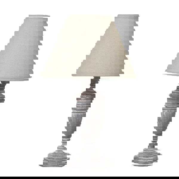 Hill Interiors Metis Urn Linen Table Lamp (UK Plug) - White