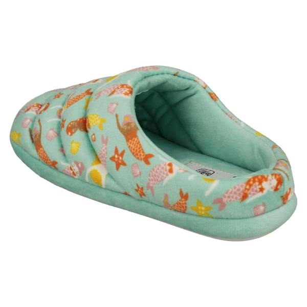 Clarks Childrens Clarks Print Detailed Mule Slippers Fluffy Slide