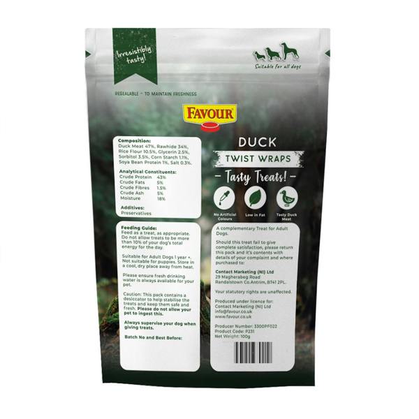 Favour Duck Twist Wrap Dog Treats 100g