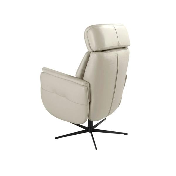 Angel Cerdá Swivel recliner armchair in pearl grey leather 5243