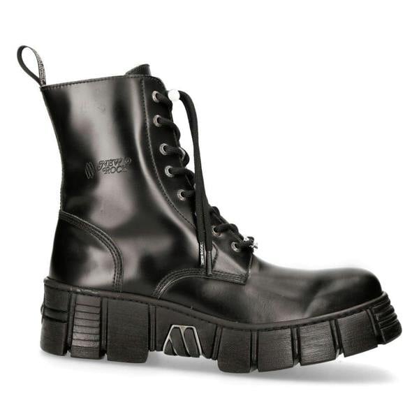 New Rock Boots Leather Ankle Tower Biker Boots-M-WALL026N-C5