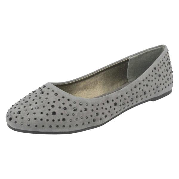 Spot On Ladies Spot On Flat Diamante Ballerinas