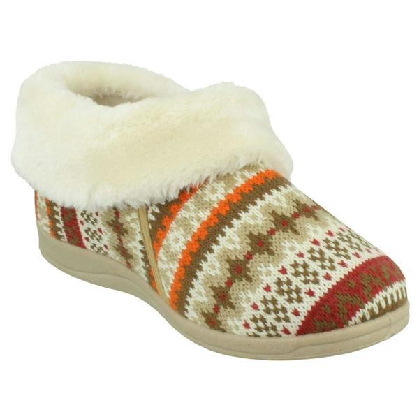 Rose Bank Ladies Rose Bank Memory Foam Aztec Print Bootee Slippers Emily