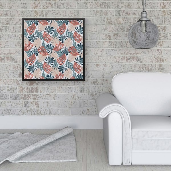 Warren Reed Tropical Leaf Pattern Framed Canvas