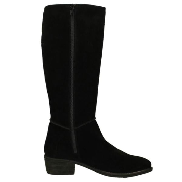 Spot On Ladies Low Cuban Heel Suede Leather High Leg Boot with Inside Zip F51230