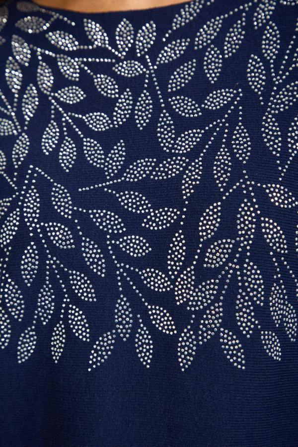 Leaf Diamanté Embellished Batwing Jumper