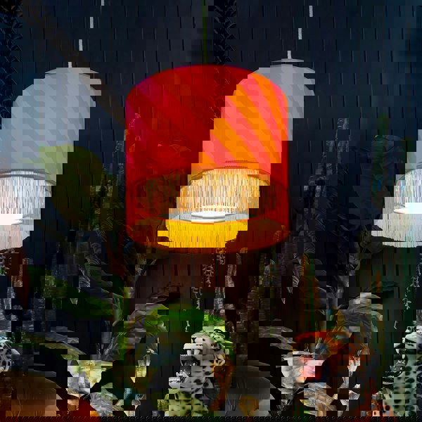 love frankie Helter skelter lampshade with fringing in tutti frutti