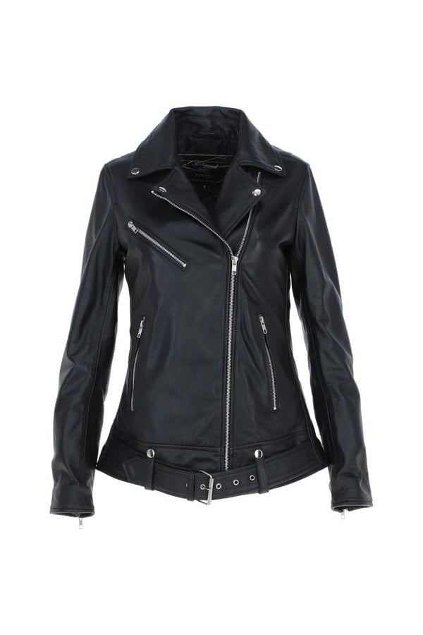 'Mia' Ashwood Leather Longline Biker Jacket: LONG LINE BIKER