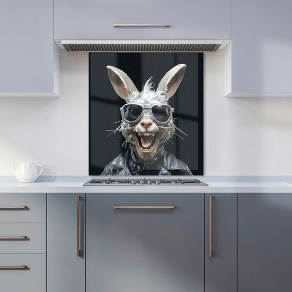 Warren Reed - Designer Funky Rabbit Face With Glasses Kitchen Splashback