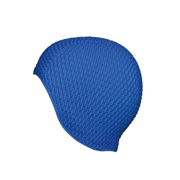 Royal blue Fashy Bubble Swim Cap with textured, stretchy fabric