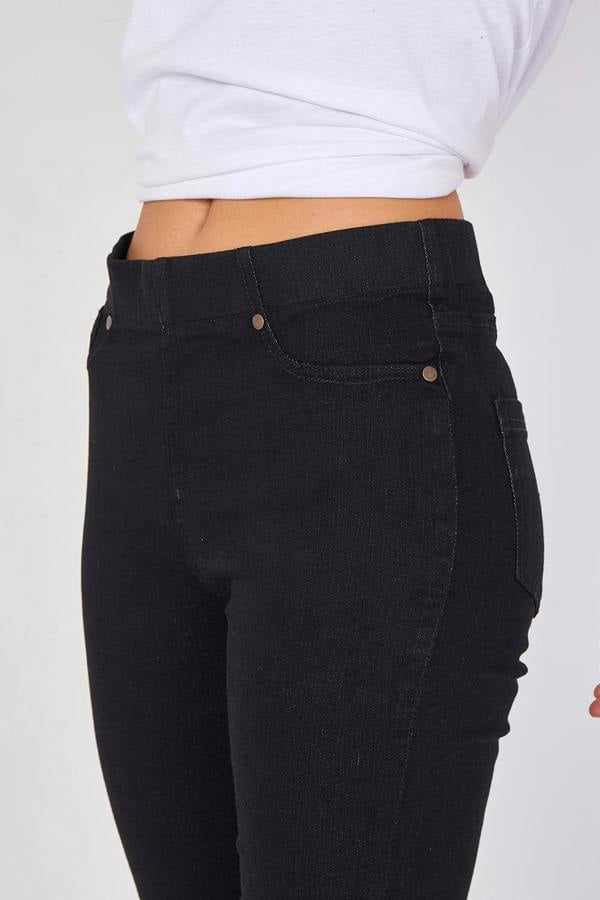 Women's Black High Waisted Skinny Fit Stretch Jeans Jeggings with Elasticated Waist