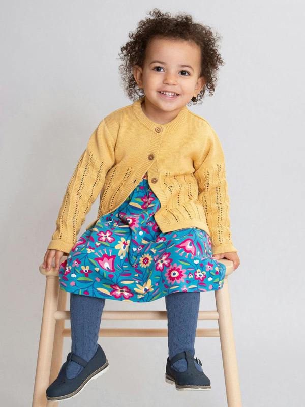 Kite Girls Organic Cable Tights Navy