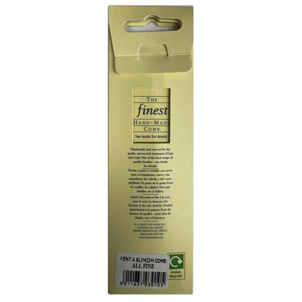 Kent Comb Slim Jim Handmade 119mm Pocket Comb for Fine Hair
